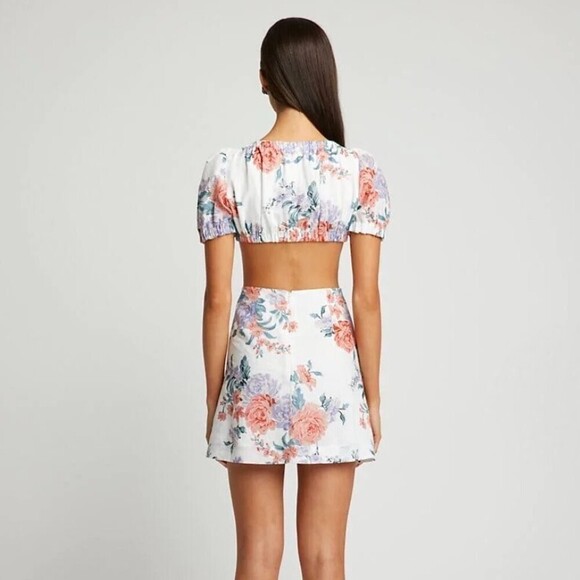 NEW Sofia The Label Ami Cottagecore Cut Out Mini Dress Floral Coquette Lolita - Picture 2 of 14